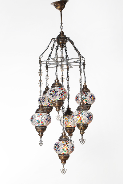 7in1 Antique Mosaic Laser Chandelier